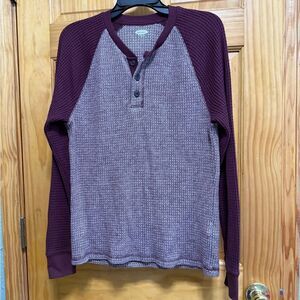 Old Navy Size M plum color waffle knit long sleeve thermal